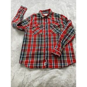 Alpine Design Heavyweight Flannel Shirt Shacket Mens Large Red Blue Yellow Plaid